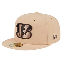 Men's New Era Tan Cincinnati Bengals Candied Pecan 59FIFTY Fitted Hat