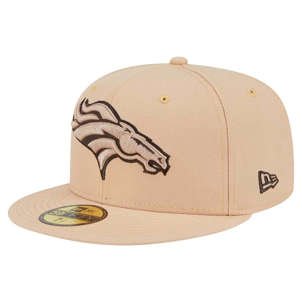 Men's New Era Tan Denver Broncos Candied Pecan 59FIFTY Fitted Hat