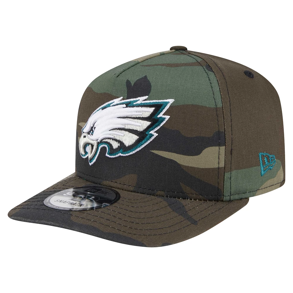 Men's New Era Camo Philadelphia Eagles Woodsy 9FIFTY Snapback Hat