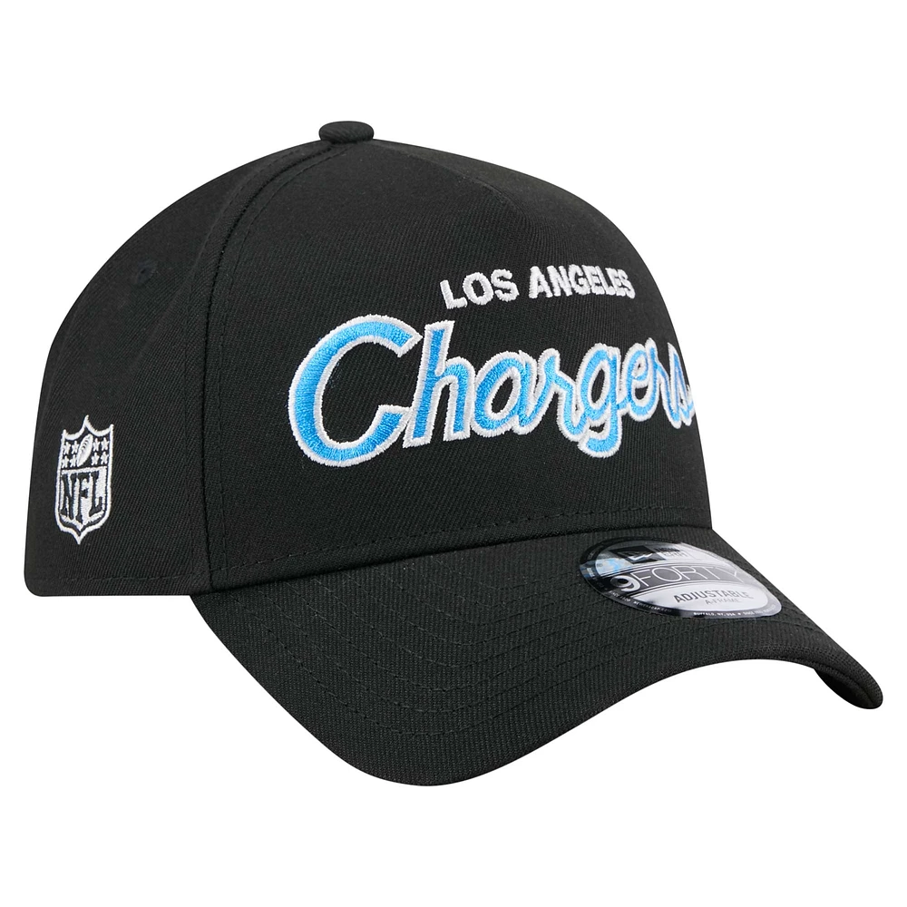 Men's New Era Black Los Angeles Chargers Smith 9FORTY Adjustable hat