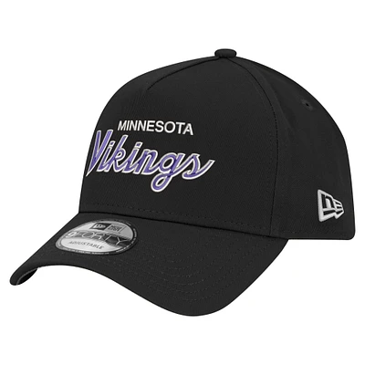 Men's New Era Black Minnesota Vikings Smith 9FORTY Adjustable hat