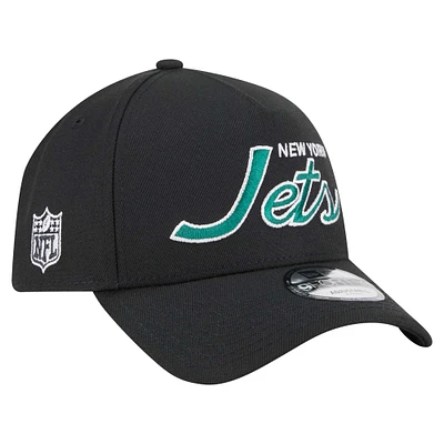 Men's New Era Black New York Jets Smith 9FORTY Adjustable hat