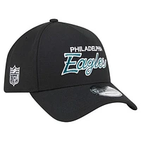 Men's New Era Black Philadelphia Eagles Smith 9FORTY Adjustable hat