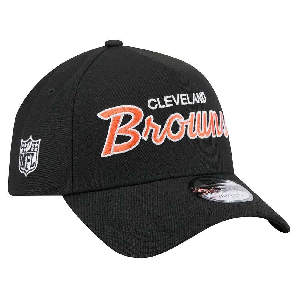 Men's New Era Black Cleveland Browns Smith 9FORTY Adjustable hat