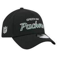 Men's New Era Black Green Bay Packers Smith 9FORTY Adjustable hat