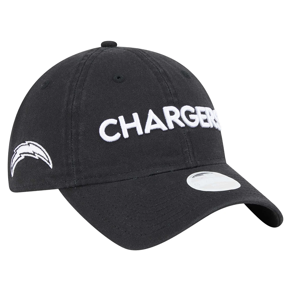 Women's New Era Black Los Angeles Chargers Cece 9TWENTY Adjustable Hat