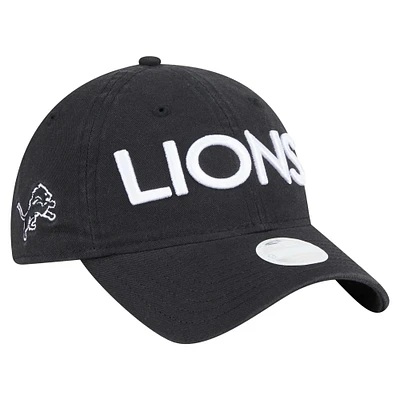 Women's New Era Black Detroit Lions Cece 9TWENTY Adjustable Hat