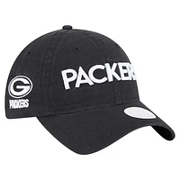 Women's New Era Black Green Bay Packers Cece 9TWENTY Adjustable Hat