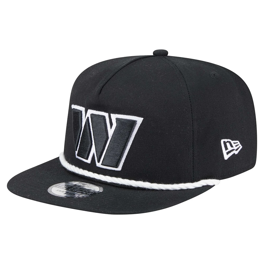 Men's New Era Black Washington Commanders B-Dub Golfer Snapback Hat