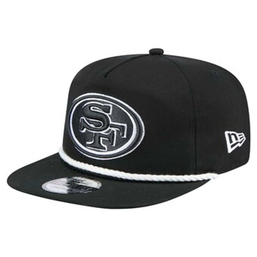 Men's New Era Black San Francisco 49ers B-Dub Golfer Snapback Hat