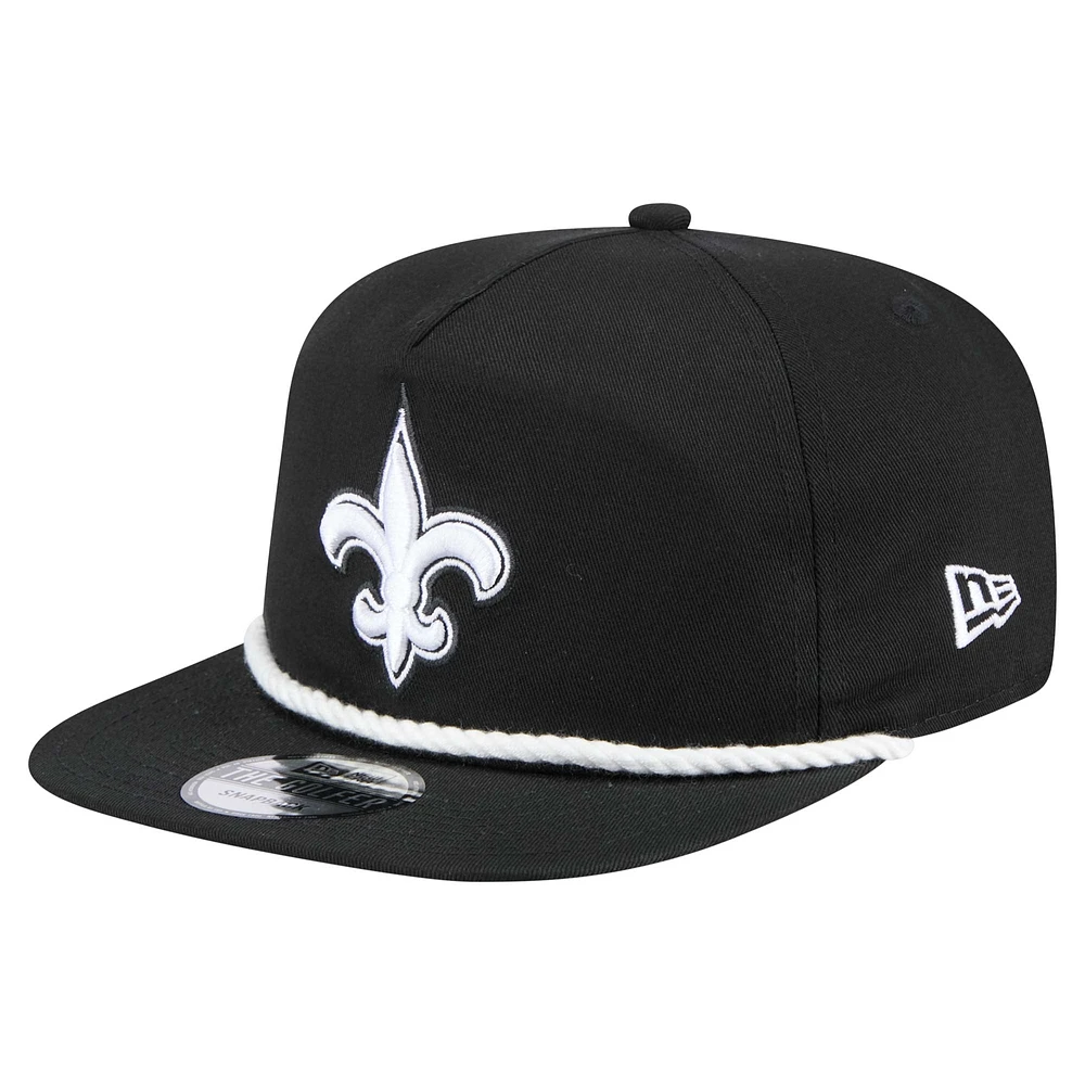 Men's New Era Black New Orleans Saints B-Dub Golfer Snapback Hat