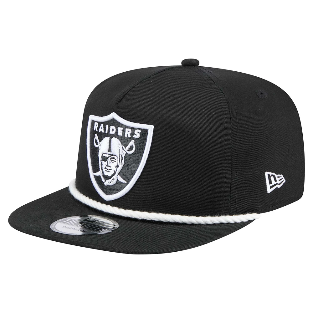 Men's New Era Black Las Vegas Raiders B-Dub Golfer Snapback Hat