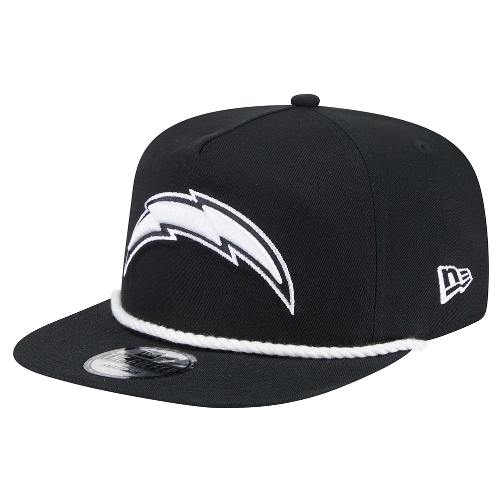 Men's New Era Black Los Angeles Chargers B-Dub Golfer Snapback Hat