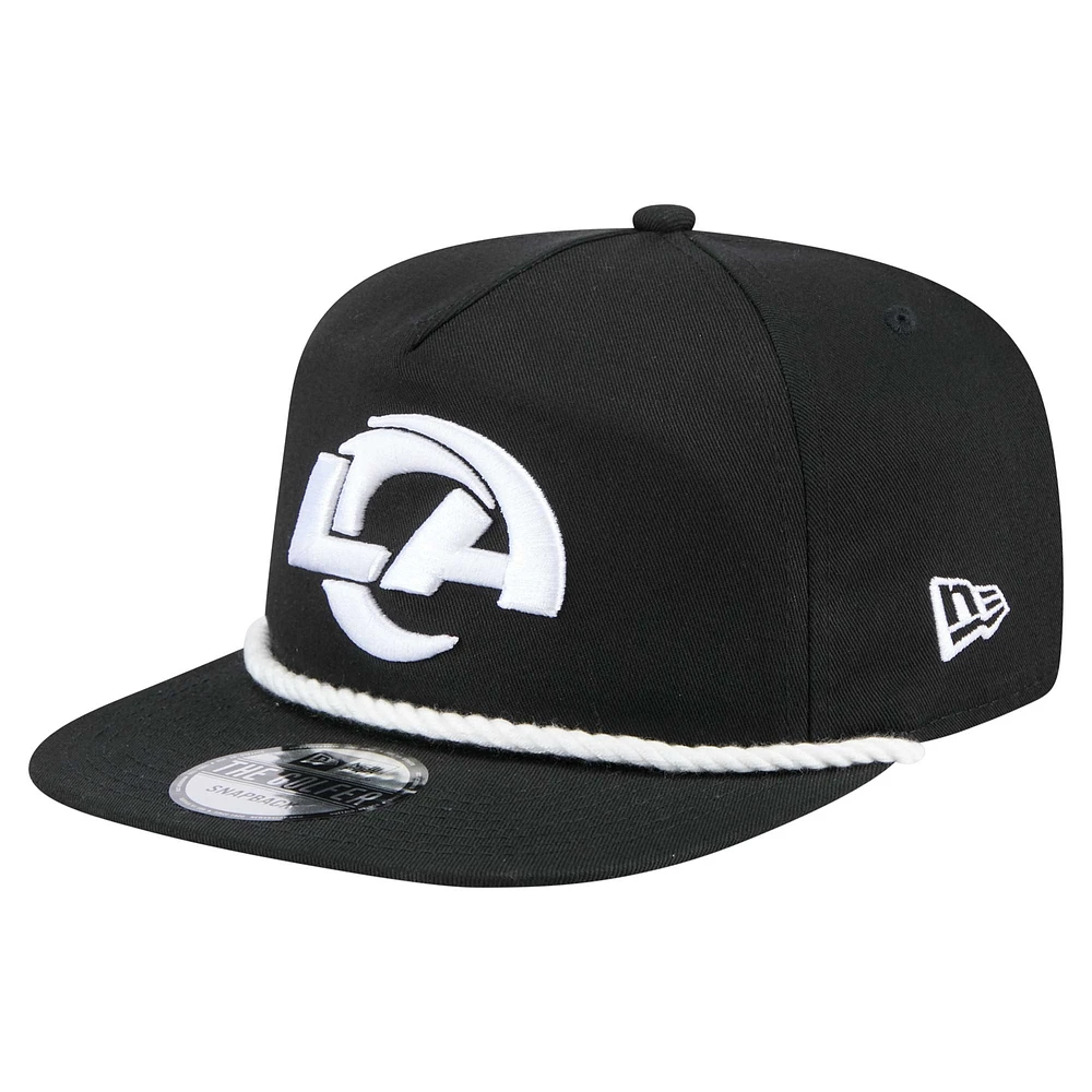 Men's New Era Black Los Angeles Rams B-Dub Golfer Snapback Hat