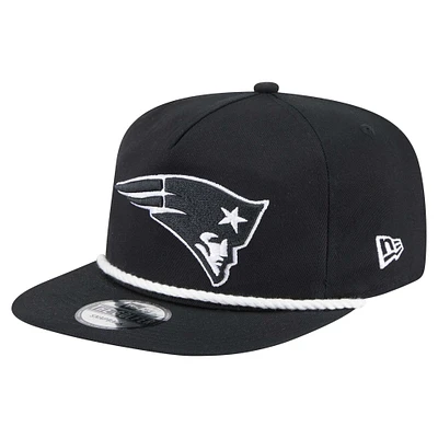 Men's New Era Black New England Patriots B-Dub Golfer Snapback Hat