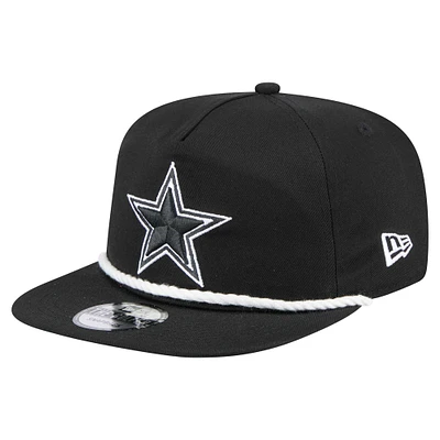 Men's New Era Black Dallas Cowboys B-Dub Golfer Snapback Hat