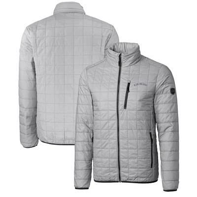 Men's Cutter & Buck  Gray Colorado Rockies Big Tall Rainier PrimaLoft® Eco Insulated Full-Zip Hoodie Puffer Jacket