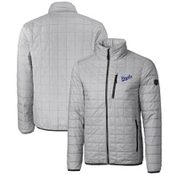 Men's Cutter & Buck  Gray Kansas City Royals Big Tall Rainier PrimaLoft® Eco Insulated Full-Zip Hoodie Puffer Jacket