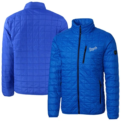 Men's Cutter & Buck  Royal Kansas City Royals Big Tall Rainier PrimaLoft® Eco Insulated Full-Zip Hoodie Puffer Jacket