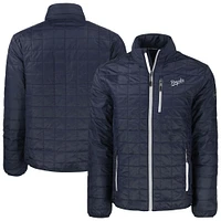 Men's Cutter & Buck  Navy Kansas City Royals Big Tall Rainier PrimaLoft® Eco Insulated Full-Zip Hoodie Puffer Jacket
