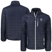 Men's Cutter & Buck  Navy Chicago Cubs Big Tall Rainier PrimaLoft® Eco Insulated Full-Zip Hoodie Puffer Jacket