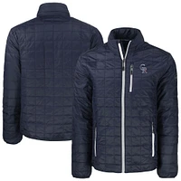 Men's Cutter & Buck  Navy Colorado Rockies Big Tall Rainier PrimaLoft® Eco Insulated Full-Zip Hoodie Puffer Jacket