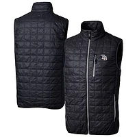Men's Cutter & Buck  Navy Tampa Bay Rays Big Tall Rainier PrimaLoft® Eco Insulated Full-Zip Puffer Vest