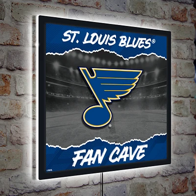 St. Louis Blues 23" LED Fan Cave Square-Shaped Lighted Wall Sign