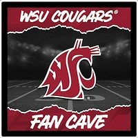 Washington State Cougars 23" LED Fan Cave Square-Shaped Lighted Wall Sign