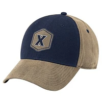 Men's Colosseum Navy/Tan Xavier Musketeers Oiled Canvas Adjustable Hat