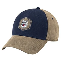 Men's Colosseum Navy/Tan Fresno State Bulldogs Oiled Canvas Adjustable Hat