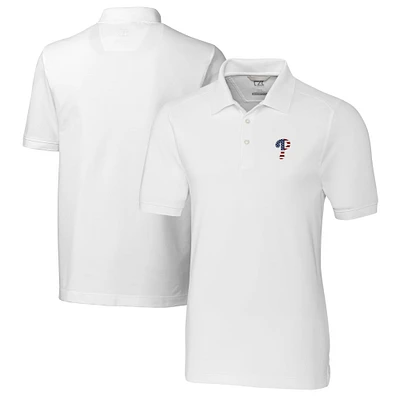 Men's Cutter & Buck White Philadelphia Phillies Big Tall Americana Advantage Pique DryTec Tri-Blend Polo