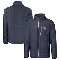 Men's Cutter & Buck Anthracite Big Tall Tampa Bay Rays Americana Rainier PrimaLoft Eco Insulated Full-Zip Puffer Jacket