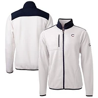 Men's Cutter & Buck Oatmeal Cincinnati Reds Big Tall Americana Cascade Eco Fleece Full-Zip Jacket