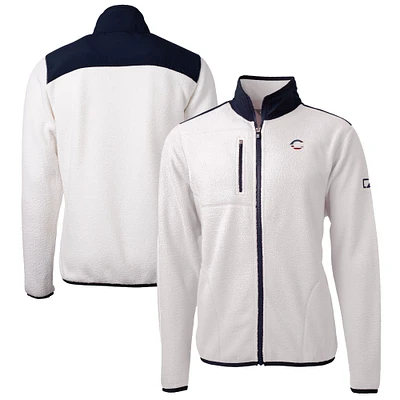 Men's Cutter & Buck Oatmeal Cincinnati Reds Big Tall Americana Cascade Eco Fleece Full-Zip Jacket