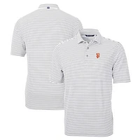 Men's Cutter & Buck Gray San Francisco Giants Big Tall Virtue Eco Pique Stripe Recycled Polo