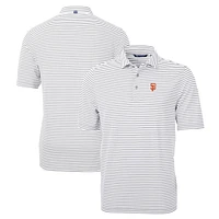 Men's Cutter & Buck Gray San Francisco Giants Big Tall Virtue Eco Pique Stripe Recycled Polo