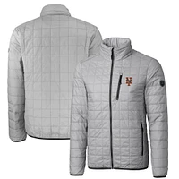 Men's Cutter & Buck Gray New York Mets Big Tall Rainier PrimaLoft® Eco Insulated Full-Zip Puffer Jacket