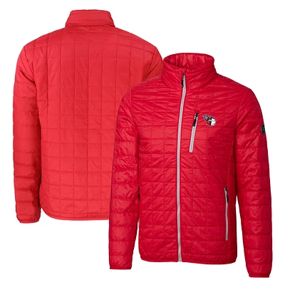 Men's Cutter & Buck Red Cleveland Guardians Big Tall Rainier PrimaLoft® Eco Insulated Full-Zip Hoodie Puffer Jacket