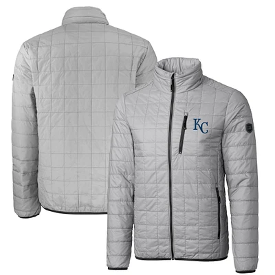 Men's Cutter & Buck Gray Kansas City Royals Big Tall Rainier PrimaLoft® Eco Insulated Full-Zip Puffer Jacket