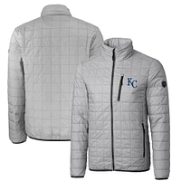 Men's Cutter & Buck Gray Kansas City Royals Big Tall Rainier PrimaLoft® Eco Insulated Full-Zip Puffer Jacket