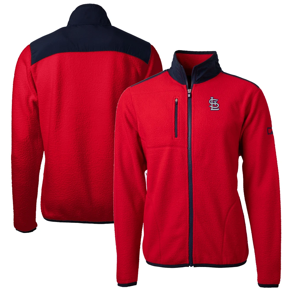 Men's Cutter & Buck Red St. Louis Cardinals Big Tall Cascade Eco Fleece Full-Zip Jacket