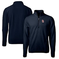 Men's Cutter & Buck Navy St. Louis Cardinals Big Tall Cascade Eco Fleece Quarter-Zip Jacket