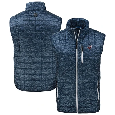 Men's Cutter & Buck  Navy Minnesota Twins Rainier PrimaLoft® Eco Insulated Full-Zip Printed Puffer Vest