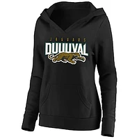 Women's Mitchell & Ness Black Jacksonville Jaguars Plus Retro Logo Pullover Hoodie