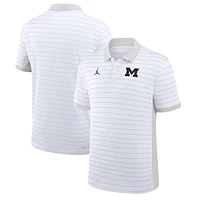 Men's Jordan Brand White Michigan Wolverines 2025 Early Season Coaches Sideline Victory Stripe Performance Polo