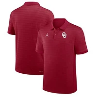 Men's Jordan Brand Crimson Oklahoma Sooners 2025 Early Season Coaches Sideline Victory Stripe Performance Polo