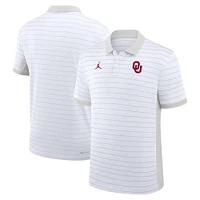 Men's Jordan Brand White Oklahoma Sooners 2025 Early Season Coaches Sideline Victory Stripe Performance Polo