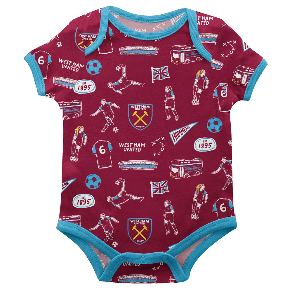 Infant Vive La Fete Claret West Ham United Impressions Artwork Bodysuit