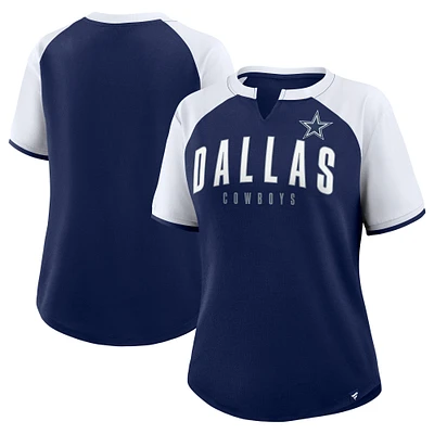 Women's Fanatics Navy/White Dallas Cowboys Height Advantage T-Shirt